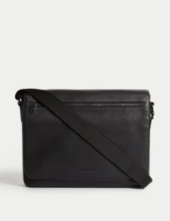 Leather Pebble Grain Messenger Bag -Marksandspencer Sale Store leather pebble grain messenger bag 4