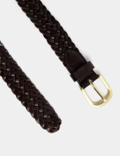 Leather Plaited Belt -Marksandspencer Sale Store leather plaited belt 2