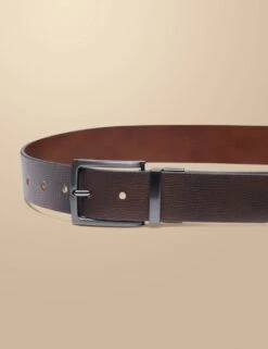 Leather Reversible Textured Belt -Marksandspencer Sale Store leather reversible textured belt 3