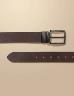 Leather Reversible Textured Belt -Marksandspencer Sale Store leather reversible textured belt 4