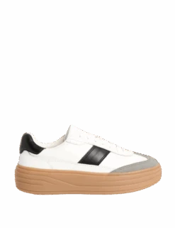 Leather Side Detail Platform Trainer -Marksandspencer Sale Store leather side detail platform trainer