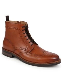Jones Bootmaker Leather Side Zip Brogue Boots -Marksandspencer Sale Store leather side zip brogue boots 17
