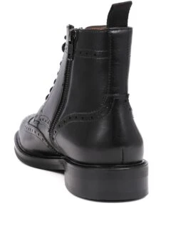 Jones Bootmaker Leather Side Zip Brogue Boots -Marksandspencer Sale Store leather side zip brogue boots 7