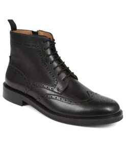 Jones Bootmaker Leather Side Zip Brogue Boots -Marksandspencer Sale Store leather side zip brogue boots 8