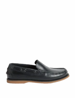 Leather Slip-On Boat Shoes -Marksandspencer Sale Store leather slip on boat shoes 1