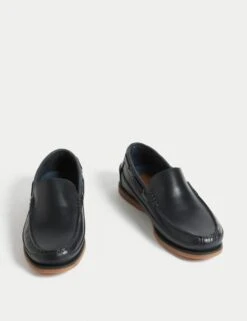 Leather Slip-On Boat Shoes -Marksandspencer Sale Store leather slip on boat shoes 8
