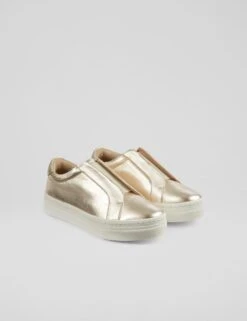 Leather Slip On Metallic Trainers -Marksandspencer Sale Store leather slip on metallic trainers 6