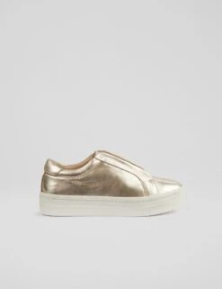 Leather Slip On Metallic Trainers -Marksandspencer Sale Store leather slip on metallic trainers 7
