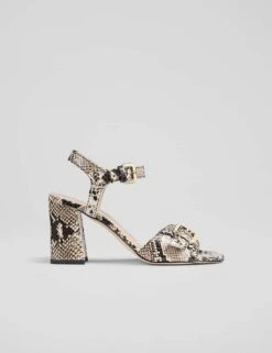 Leather Snake Print Block Heel Sandals 11 Leather Snake Print Block Heel Sandals -Marksandspencer Sale Store leather snake print block heel sandals 5