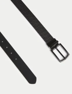 Leather Textured Reversible Belt -Marksandspencer Sale Store leather textured reversible belt 5