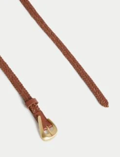 Leather Woven Feature Buckle Skinny Jeans Belt -Marksandspencer Sale Store leather woven feature buckle skinny jeans belt 2