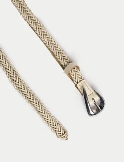 Leather Woven Feature Buckle Skinny Jeans Belt -Marksandspencer Sale Store leather woven feature buckle skinny jeans belt 6