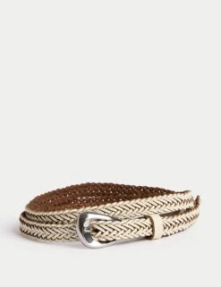 Leather Woven Feature Buckle Skinny Jeans Belt -Marksandspencer Sale Store leather woven feature buckle skinny jeans belt 7