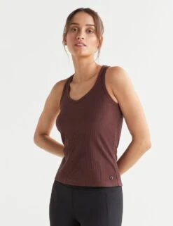 Leera Cotton Rich Rib Scoop Neck Vest Top -Marksandspencer Sale Store leera cotton rich rib scoop neck vest top 9