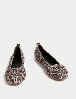 Leopard Print Slip On Flat Ballet Pumps -Marksandspencer Sale Store leopard print slip on flat ballet pumps 3
