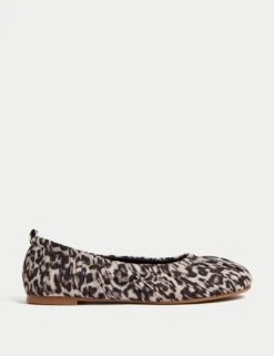Leopard Print Slip On Flat Ballet Pumps -Marksandspencer Sale Store leopard print slip on flat ballet pumps 4