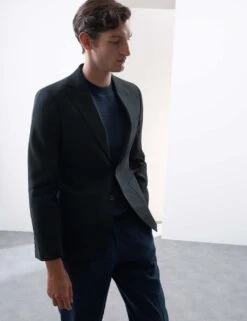 Linen Blend Check Blazer -Marksandspencer Sale Store linen blend check blazer 11