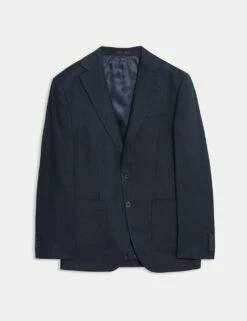 Linen Blend Check Blazer -Marksandspencer Sale Store linen blend check blazer 15