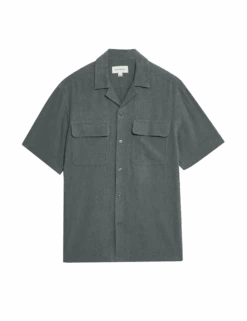 Linen Blend Cuban Collar Shirt -Marksandspencer Sale Store linen blend cuban collar shirt 1