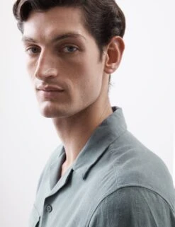 Linen Blend Cuban Collar Shirt -Marksandspencer Sale Store linen blend cuban collar shirt 14