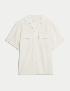 Linen Blend Cuban Collar Shirt -Marksandspencer Sale Store linen blend cuban collar shirt 7
