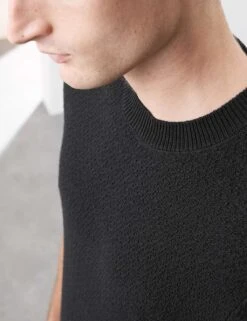 Linen Blend Textured Knitted T-Shirt -Marksandspencer Sale Store linen blend textured knitted t shirt 7