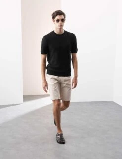 Linen Blend Textured Knitted T-Shirt -Marksandspencer Sale Store linen blend textured knitted t shirt 8