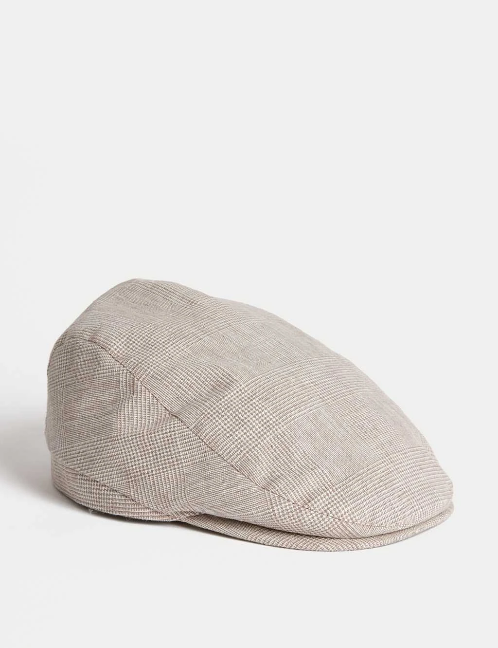 Linen Cotton Checked Flatcap 2 Linen Cotton Checked Flatcap - Image 2