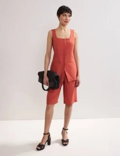 Linen Rich Belted Long Shorts -Marksandspencer Sale Store linen rich belted long shorts 5