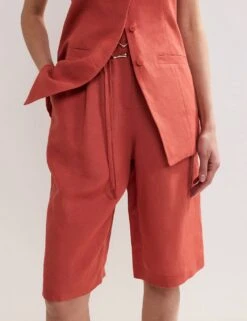 Linen Rich Belted Long Shorts -Marksandspencer Sale Store linen rich belted long shorts 7
