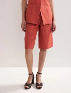 Linen Rich Belted Long Shorts -Marksandspencer Sale Store linen rich belted long shorts 8