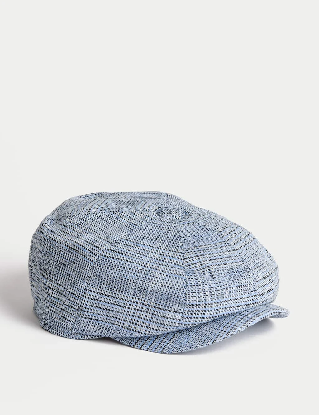 Linen Rich Checked Baker Boy Hat 2 Linen Rich Checked Baker Boy Hat - Image 2
