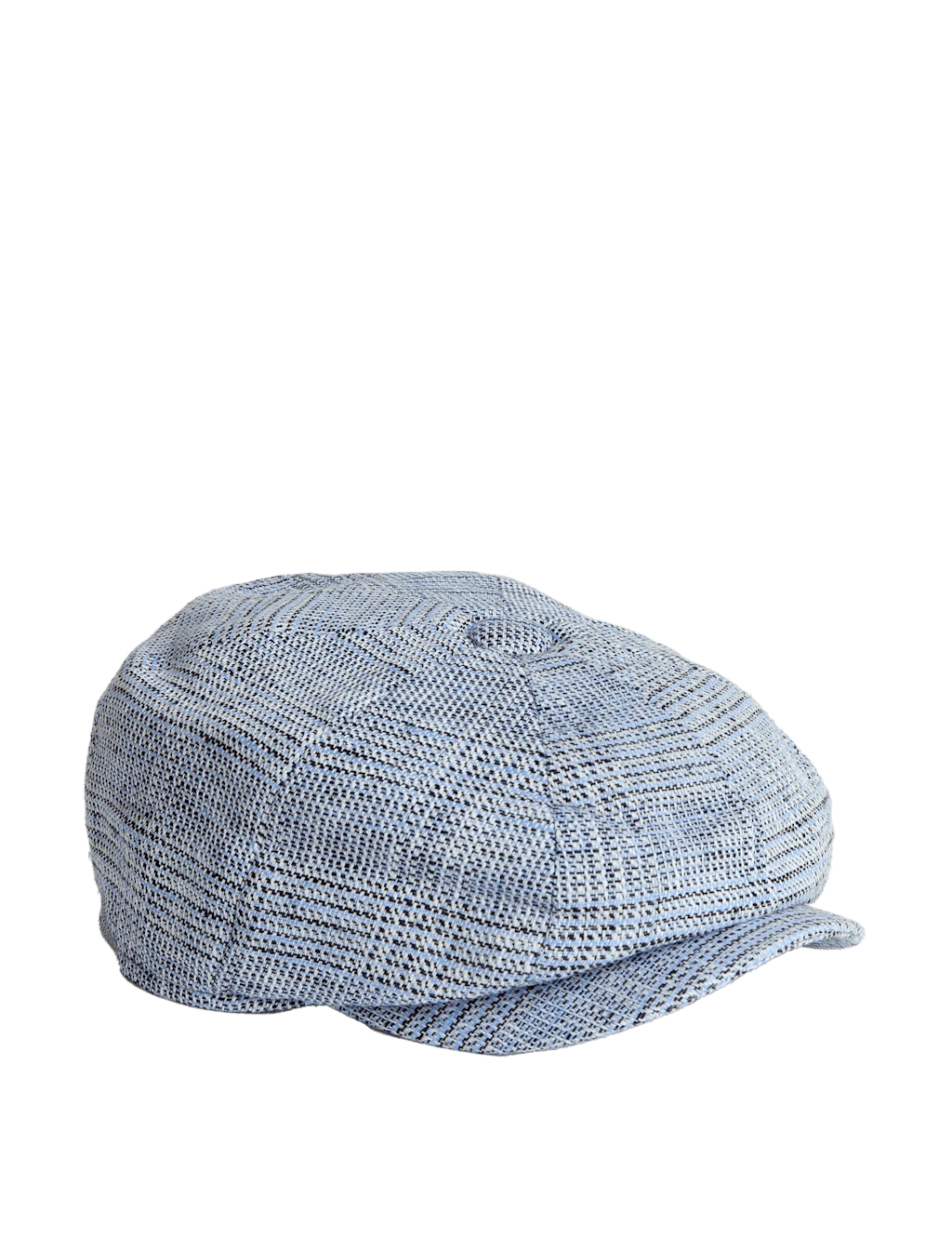 Linen Rich Checked Baker Boy Hat 3 Linen Rich Checked Baker Boy Hat - Image 3