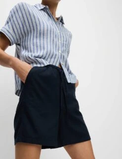 Linen Rich High Waisted Shorts -Marksandspencer Sale Store linen rich high waisted shorts 6