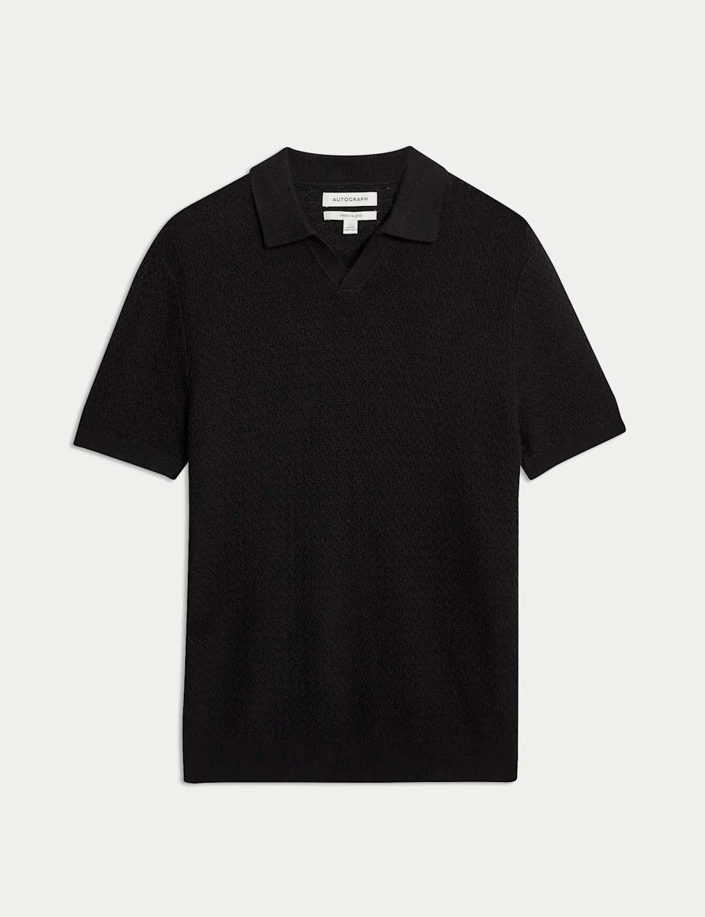 Linen Rich Knitted Open Neck Polo Shirt 16 Linen Rich Knitted Open Neck Polo Shirt - Image 16