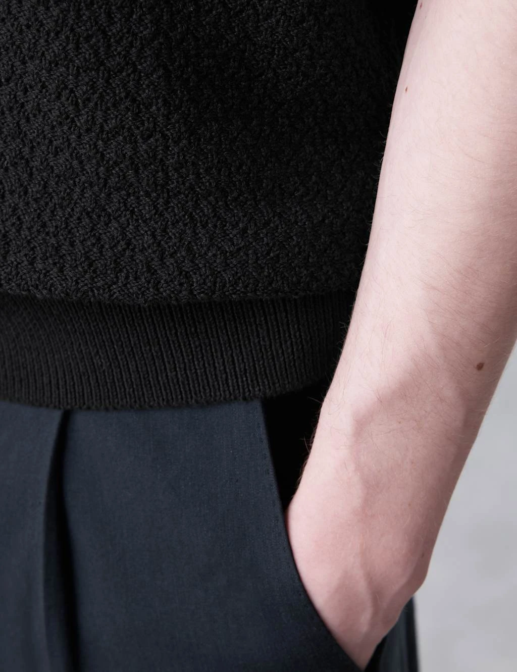 Linen Rich Knitted Open Neck Polo Shirt 19 Linen Rich Knitted Open Neck Polo Shirt - Image 19