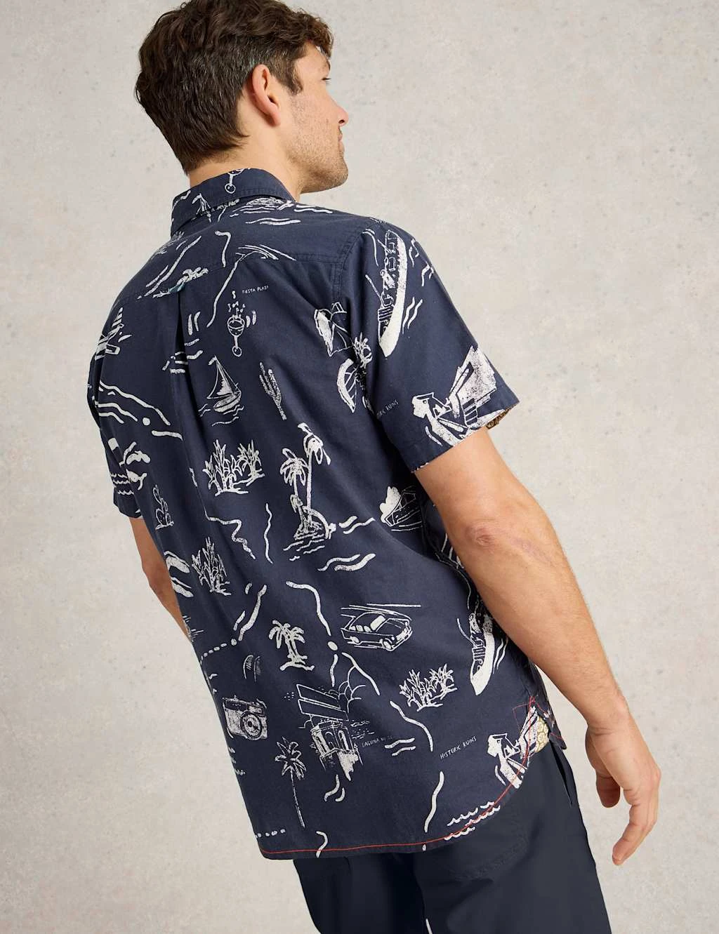 WHITE STUFF Linen Rich Print Short Sleeve Shirt 8 WHITE STUFF Linen Rich Print Short Sleeve Shirt - Image 8