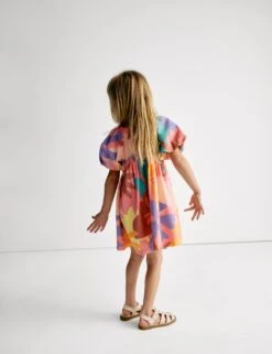 Linen Rich Printed Puff Sleeve Woven Dress (2-8 Yrs) -Marksandspencer Sale Store linen rich printed puff sleeve woven dress 2 8 yrs 1 11