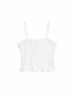 Linen Rich Square Neck Smocked Cami Top -Marksandspencer Sale Store linen rich square neck smocked cami top