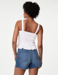 Linen Rich Square Neck Smocked Cami Top -Marksandspencer Sale Store linen rich square neck smocked cami top 6