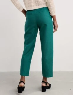 Linen Rich Straight Leg Ankle Grazer Trousers -Marksandspencer Sale Store linen rich straight leg ankle grazer trousers 10