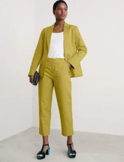 Linen Rich Straight Leg Ankle Grazer Trousers -Marksandspencer Sale Store linen rich straight leg ankle grazer trousers 13
