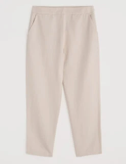 Linen Rich Straight Leg Ankle Grazer Trousers -Marksandspencer Sale Store linen rich straight leg ankle grazer trousers 4