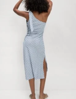Linen-Rich Striped Midi Shift Dress -Marksandspencer Sale Store linen rich striped midi shift dress 7