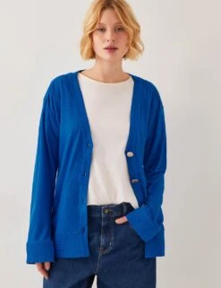 MONSOON Linen Rich V-Neck Midi Cardigan -Marksandspencer Sale Store linen rich v neck midi cardigan 4
