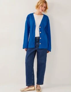 MONSOON Linen Rich V-Neck Midi Cardigan -Marksandspencer Sale Store linen rich v neck midi cardigan 7