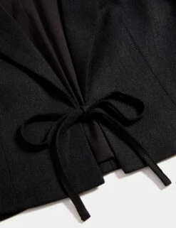 Linen Twill Rich Cropped Short Sleeve Jacket -Marksandspencer Sale Store linen twill rich cropped short sleeve jacket 9