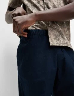 Loose Fit Cotton Linen Blend Elasticated Trousers -Marksandspencer Sale Store loose fit linen blend elasticated trousers 2