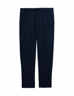 Loose Fit Cotton Linen Blend Elasticated Trousers -Marksandspencer Sale Store loose fit linen blend elasticated trousers