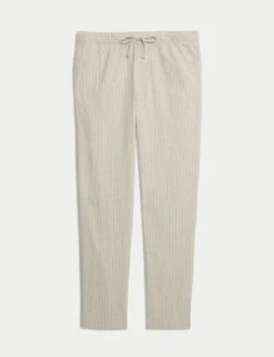 Loose Fit Cotton Linen Blend Elasticated Trousers -Marksandspencer Sale Store loose fit linen blend elasticated trousers 9